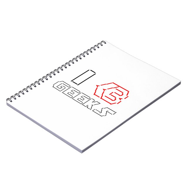Cuaderno I Heart Geeks ASCII ART (Lado Izquierdo)