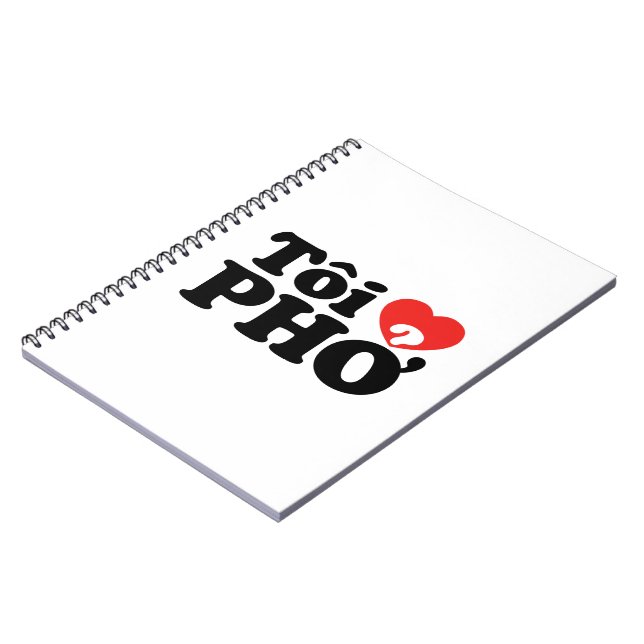 Cuaderno I Heart (Love) Pho (Tôi + PHỞ) Idioma Vietnamita (Lado Izquierdo)