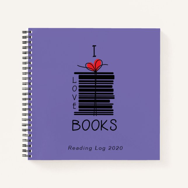 Cuaderno "I love Books" registro de lectura 2021 (Anverso)