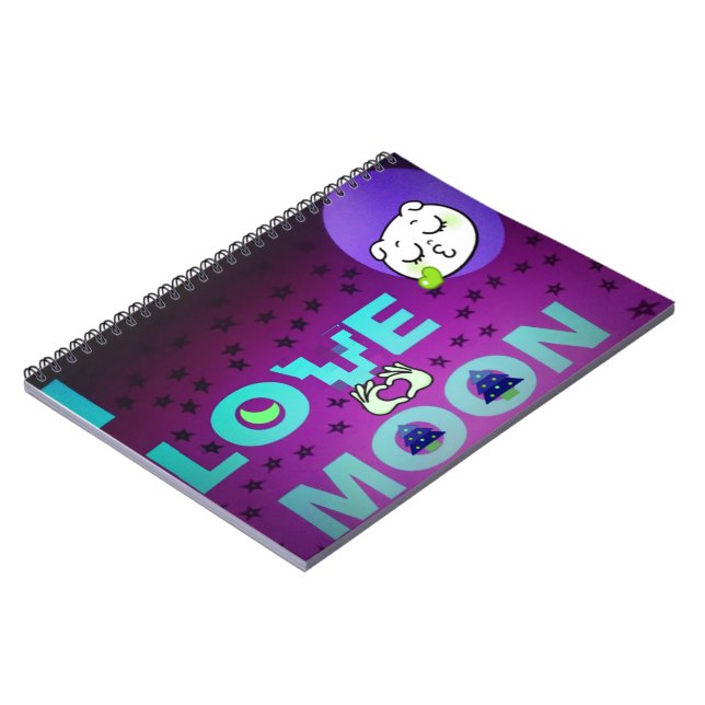 Cuaderno "I Love Moon" - Un diseño de arte celeste capricho (Lado Izquierdo)