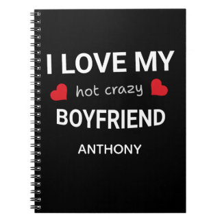 Cuaderno I love my boyfriend - Custom name Valentine Gift