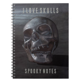 Cuaderno I Love Skulls. Spooky Notes. Smiling skull