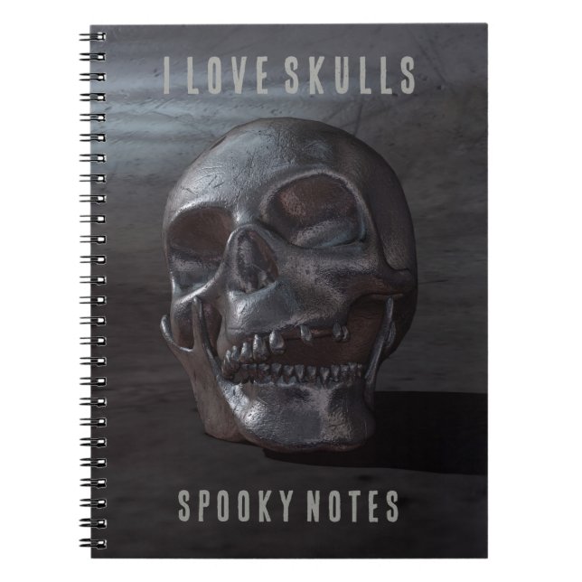 Cuaderno I Love Skulls. Spooky Notes. Smiling skull (Frente)
