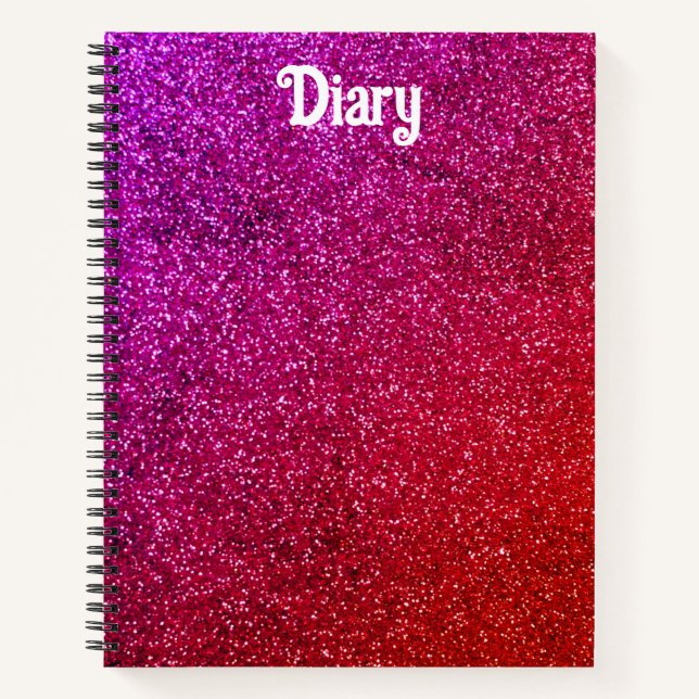 Cuaderno I love you chic pink glitter background Abstract (Anverso)