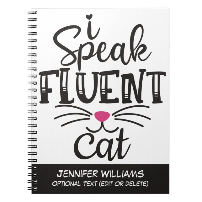 Cuaderno I speak fluent cat humorous (Frente)
