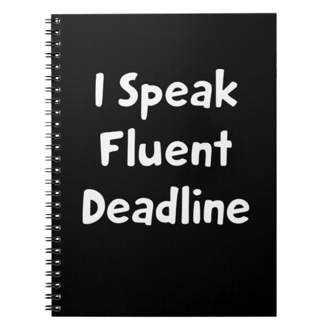 Cuaderno I Speak Fluent Deadline (Frente)