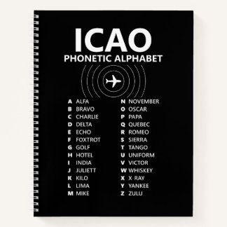 Cuaderno ICAO Phonetic Alphabet Notebook – Black Edition