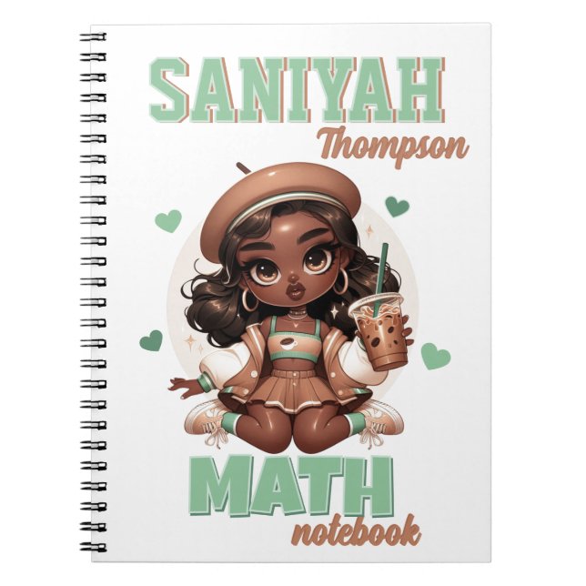 Cuaderno Ice Coffee Cutie Brown & Green Girl  (Frente)