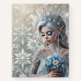 Cuaderno Ice Fairy Bride – Frosted Winter Fantasy Portrait