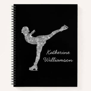 Cuaderno Ice Skymer plateado de patinaje artístico sobre hi