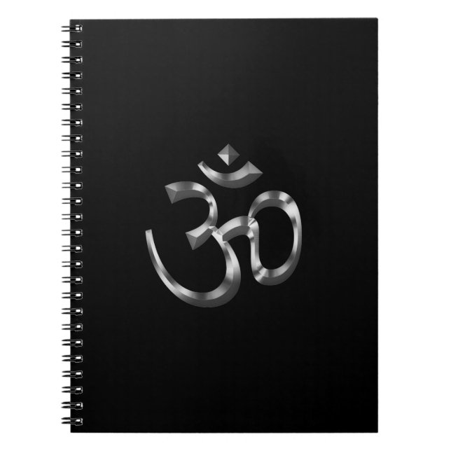 Cuaderno Icono de aluminio Om de yoga, símbolo de hinduismo (Frente)