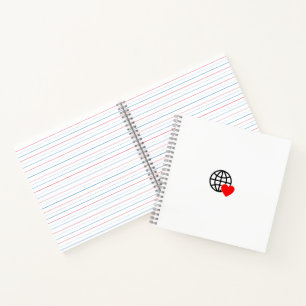 Cuaderno Icono de Globo de Amor Mundial   Diseño de Verano 