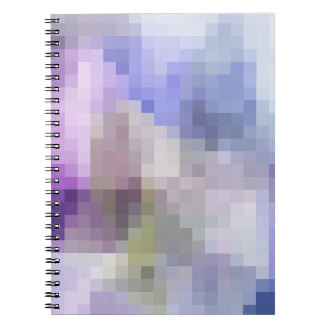 Cuaderno Icono de píxel azul púrpura geométrico poligonal (Frente)