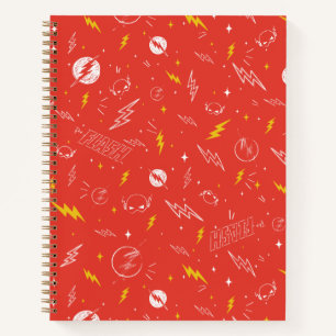 Cuaderno Icono de relámpago de Flash y patrón de garabatos