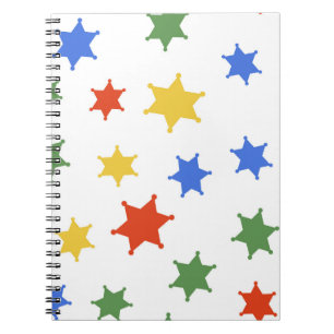 Cuaderno Icono del sheriff del hexagram color aislado sin c