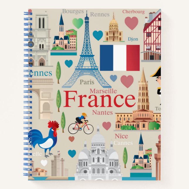 Cuaderno Iconos cute France (Anverso)
