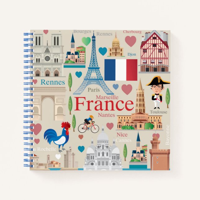 Cuaderno Iconos cute France (Anverso)