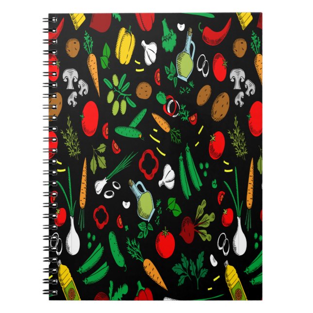 Cuaderno Iconos vegetales coloridos (Frente)