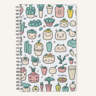 Cuaderno Iconos vegetales de kawaii