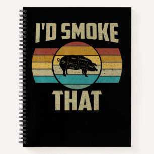 Cuaderno Id Fumar Ese Gracioso Retro BBQ Pig Meat Grill Reg