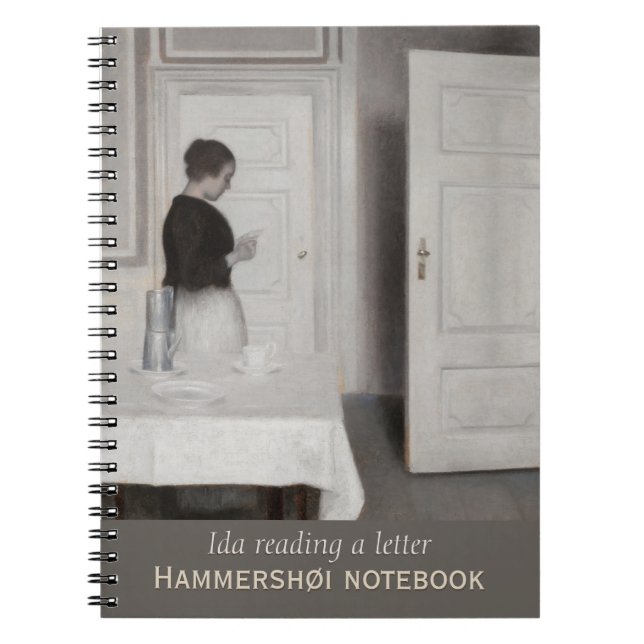 Cuaderno Ida leyendo una carta CC0700 Hammershøi Notebook (Frente)