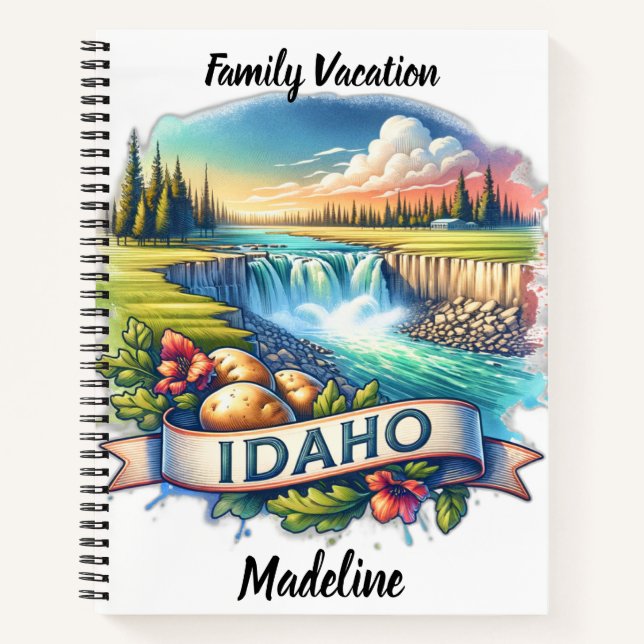 Cuaderno Idaho con cascadas (Anverso)