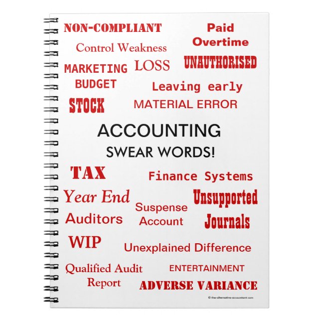 Cuaderno Idea de regalo de Chiste contable de Swear Words (Frente)
