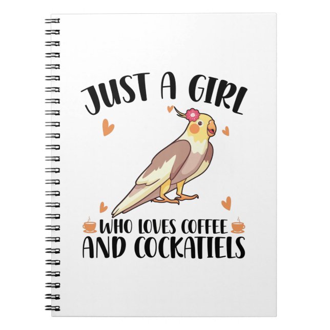 Cuaderno Idea de regalo de Cockatiel | Aves Mascotas Cockat (Frente)