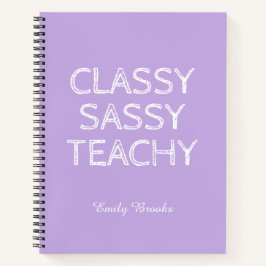 Cuaderno Idea de regalo personalizado de profesor morado