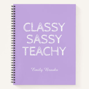 Cuaderno Idea de regalo personalizado de profesor morado