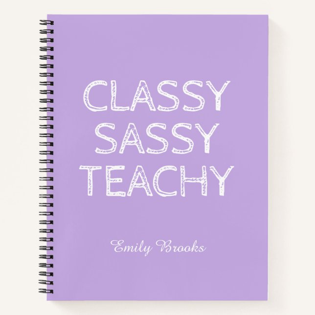 Cuaderno Idea de regalo personalizado de profesor morado (Anverso)