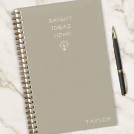 Cuaderno Ideas Brillantes Modernas Nombre Personalizado Ele