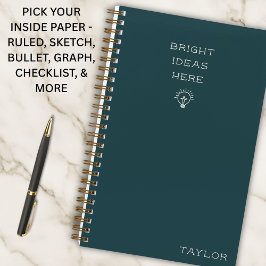 Cuaderno Ideas Brillantes Modernas Nombre Personalizado Ele