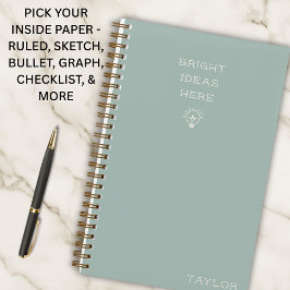 Cuaderno Ideas Brillantes Modernas Nombre Personalizado Sag