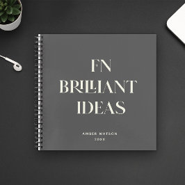 Cuaderno Ideas brillantes Planner Personalizado moderno gri