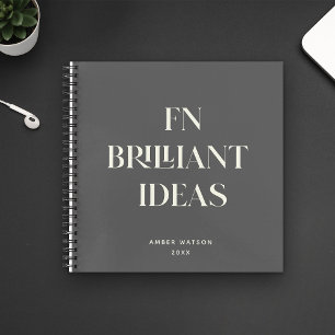 Cuaderno Ideas brillantes Planner Personalizado moderno gri