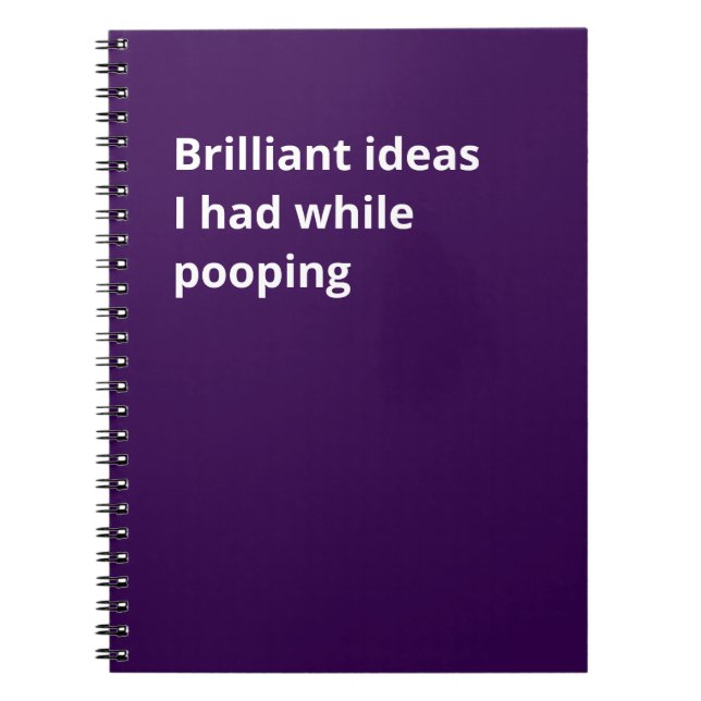 Cuaderno Ideas brillantes que tuve mientras hacía caca: Reg (Frente)