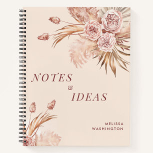 Cuaderno Ideas de nombre personalizado de terracota con hie