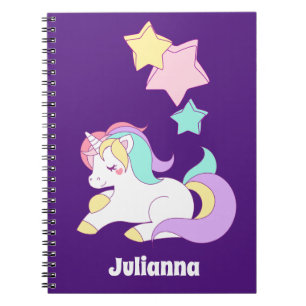 Cuaderno Ideas de regalo de unicornio morado de Bonito, uni