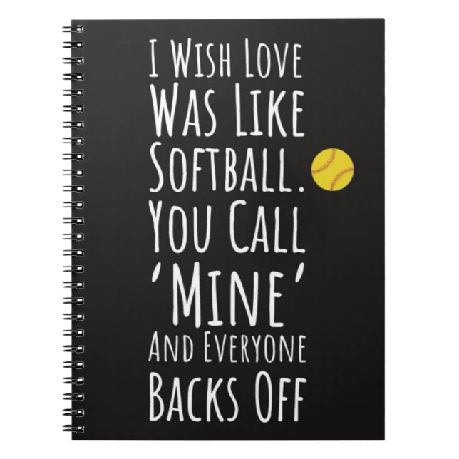 Cuaderno Ideas De Regalo Para Chicas De Softball Jugadores  (Frente)