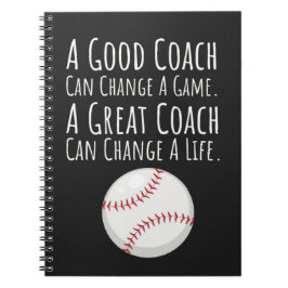 Cuaderno Ideas de regalos para entrenador de béisbol Recuer