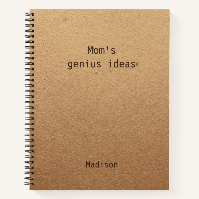 Cuaderno Ideas geniales de mamá divertidas personalizadas (Anverso)