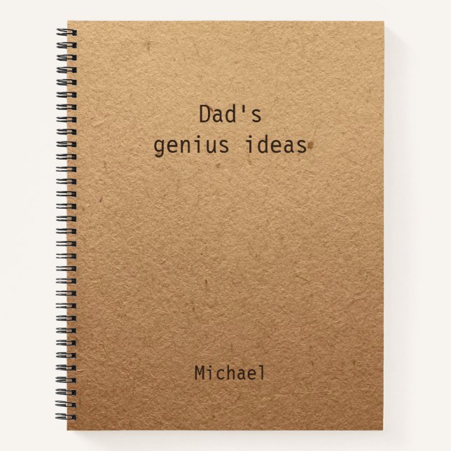 Cuaderno Ideas geniales de papá divertidos personalizadas (Anverso)