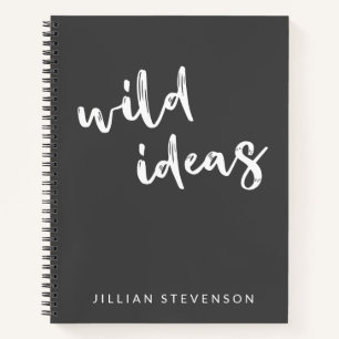 Cuaderno Ideas Inspiradoras personalizadas en blanco y negr