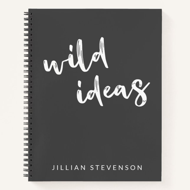 Cuaderno Ideas Inspiradoras personalizadas en blanco y negr (Anverso)
