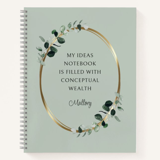 Cuaderno Ideas Motivacionales De Cita De Eucalyptus Gold Sa (Anverso)