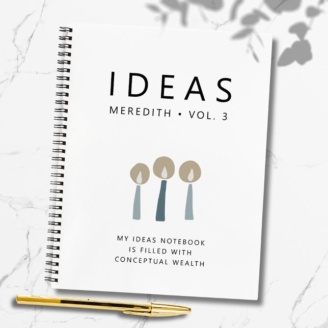 Cuaderno Ideas Personalizadas de Cita Motivacional (Motivational Quote Hand Drawn Candles Personalized Ideas Notebook)