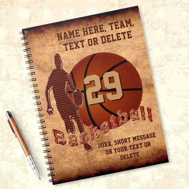 Cuaderno Ideas personalizadas de regalo de baloncesto, balo (Personalized, Spiral Basketball Notebook. Gift ideas for basketball team. Basketball school supplies)