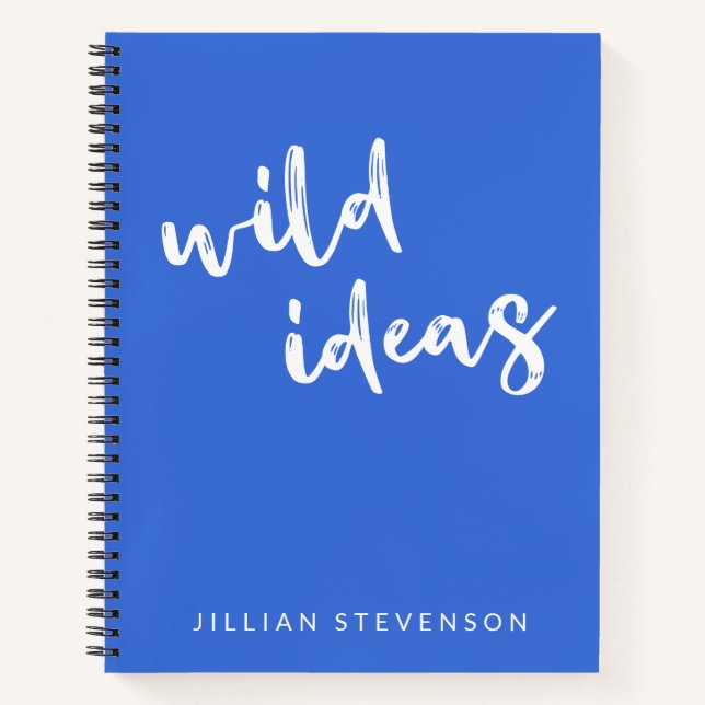 Cuaderno Ideas silvestres divertidas azul Inspirador person (Anverso)