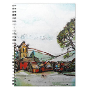 Cuaderno Idílico bosquejo de una aldea británica